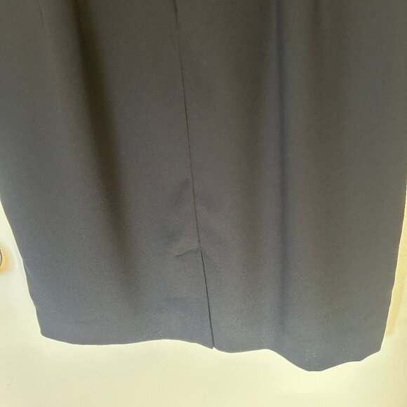 VINTAGE Jacqueline Ferrar short-sleeved black midi dress sz M - Picture 4 of 8